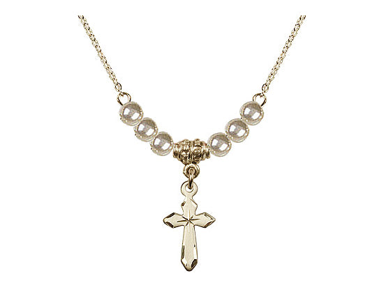 First Communion Pearl Cross Necklace