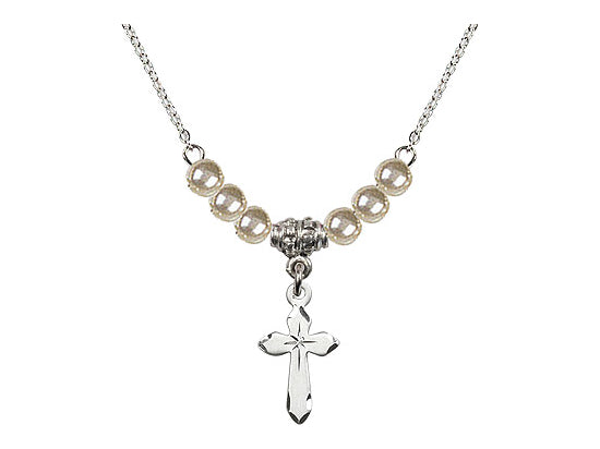 First Communion Pearl Cross Necklace