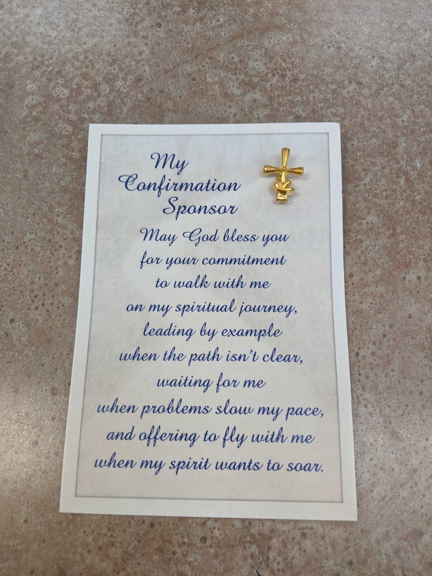 Confirmation Sponsor Pin