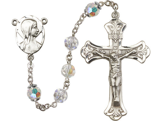 Swarovski Aurora Borealis Sterling Silver Rosary