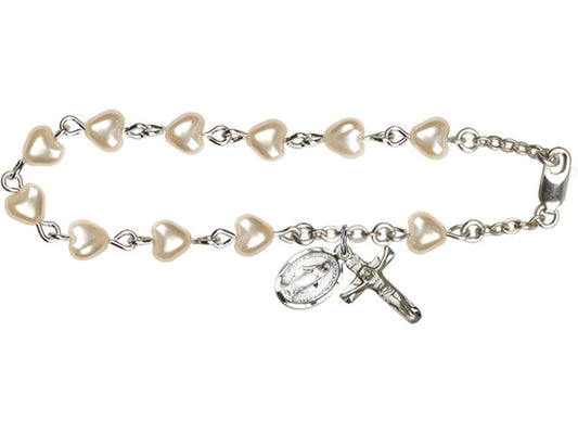 First Communion Pearl Rosary Bracelet