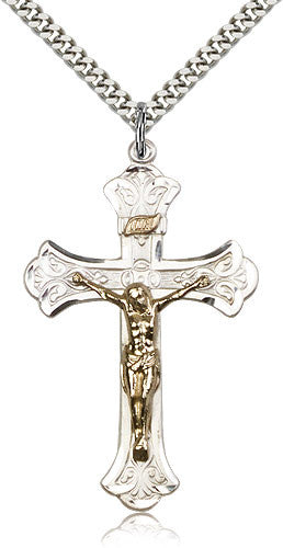 Two-Tone GF/SS Crucifix - 2642GF-SS